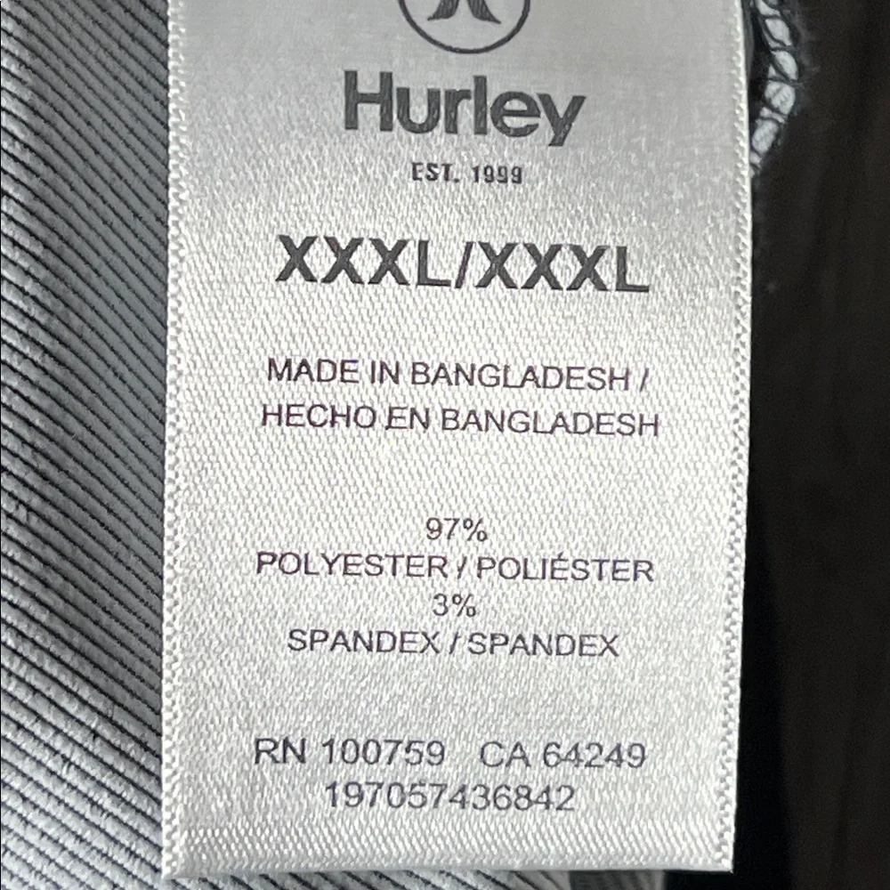 Hurley gray pants size xxxl